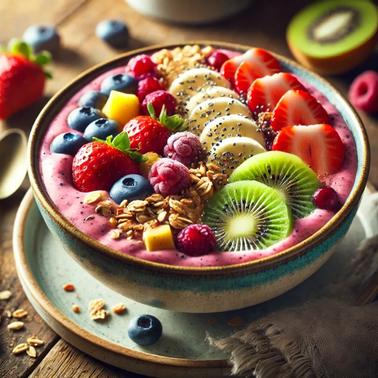 a bowl of fruit and cereal