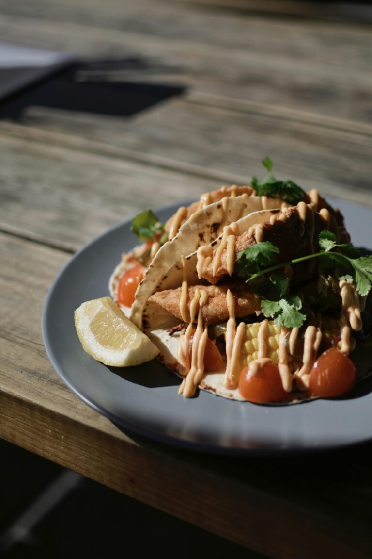 a plate of food on a table