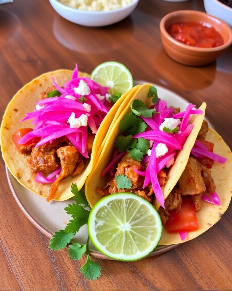 Tacos de cochinilla pibil